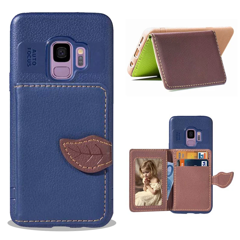 Flower Leather Wallet Flip Case Cover For Samsung Galaxy S10 S9 S8 Plus Plain Phone Back Note 8 9 Funda Coque |