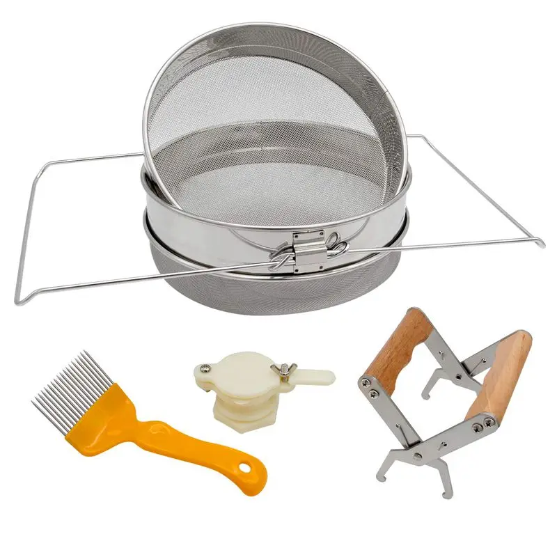 Медовый сито двойное из нержавеющей стали набор стартера для сбора меда | 4