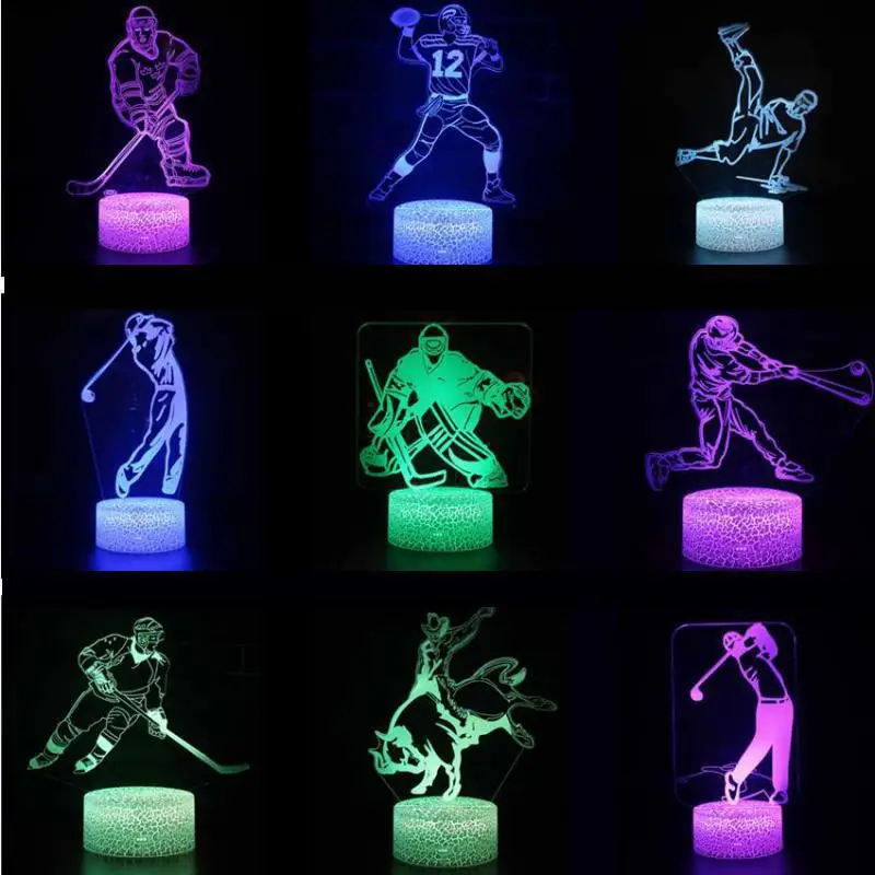 3d светодиодный Хоккей с шайбой светодиодная лампа визуальная Usb детские подарки