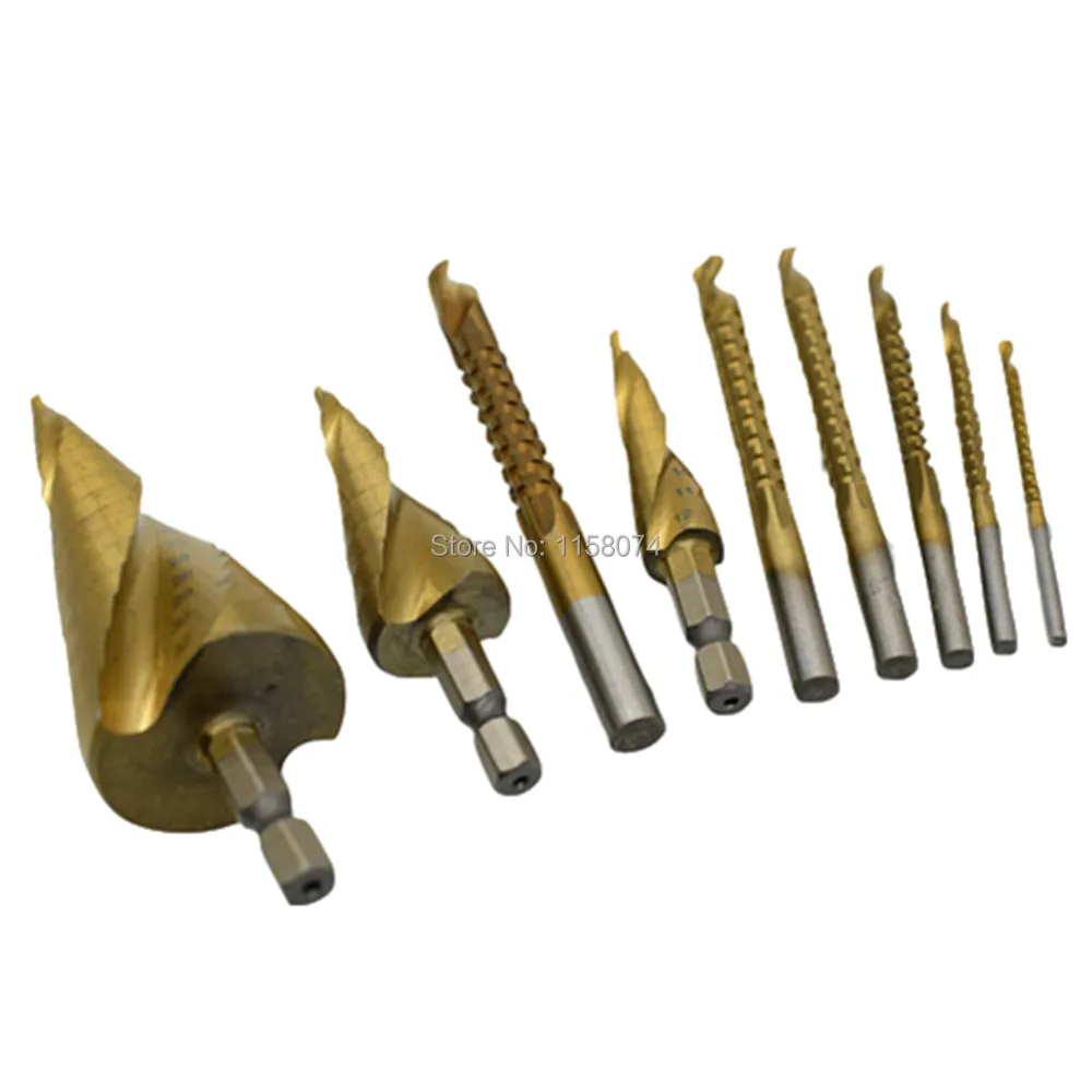 

9pcs Drill Saw Rasp File Bit Rotary File Step Drill Bit for Metal Wood