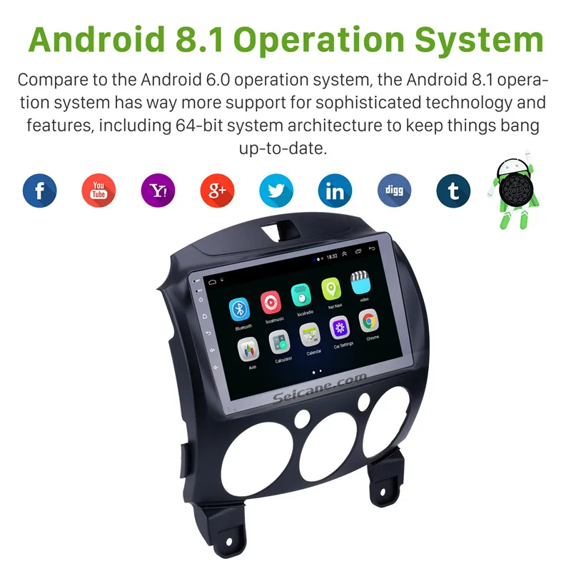 Seicane Android 8 1 HD 9 &quot2Din автомобильный GPS медиаплеер для MAZDA 2/Jinxiang/DE/третьего поколения