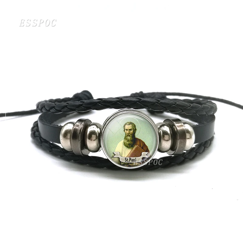 Браслет в стиле Святого Энтони черный кожаный браслет с надписью Bring Love To Your Life