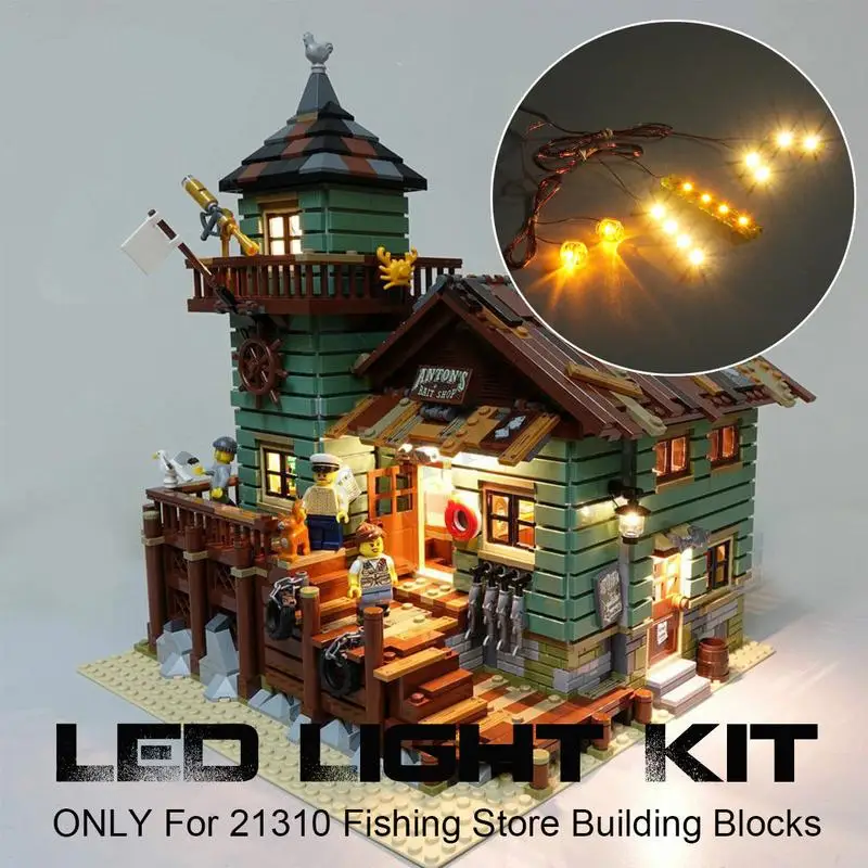 Совместимость с LEGO DIY Рыбацкая хижина светодиодный светильник ручное
