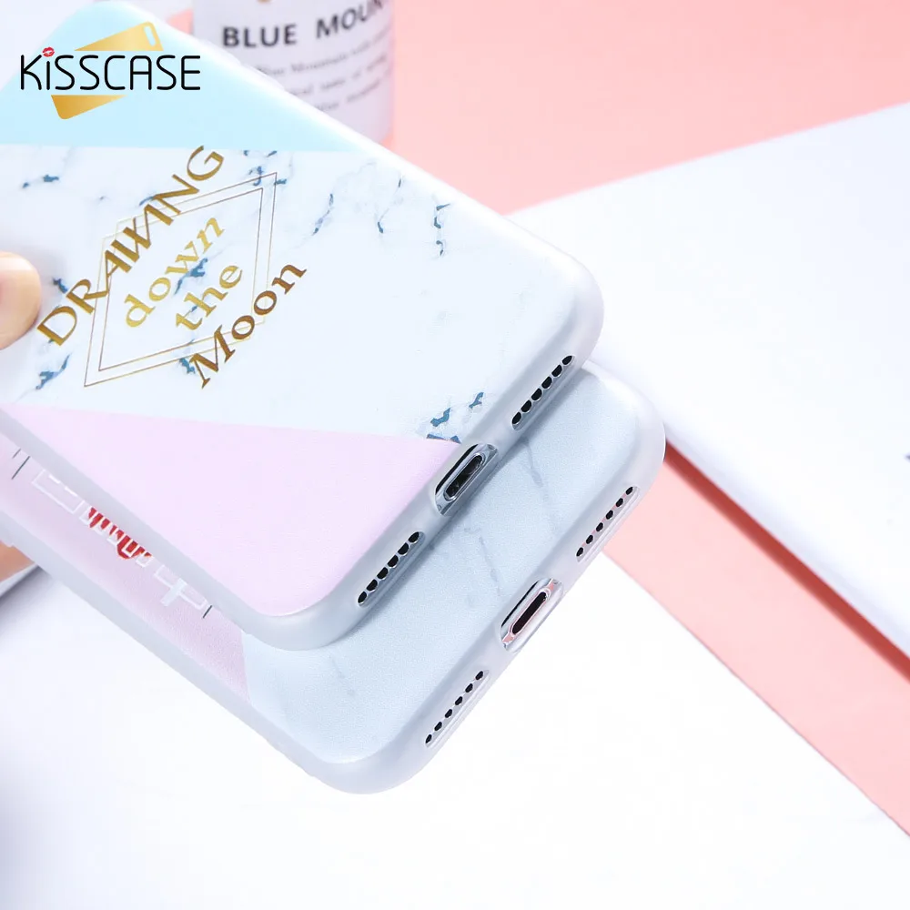 KISSCASE Stitching Marble Case For iPhone X XS 7 8 6 6s Plus Soft Silicone Phone 5s 5 SE XR Max Coque |