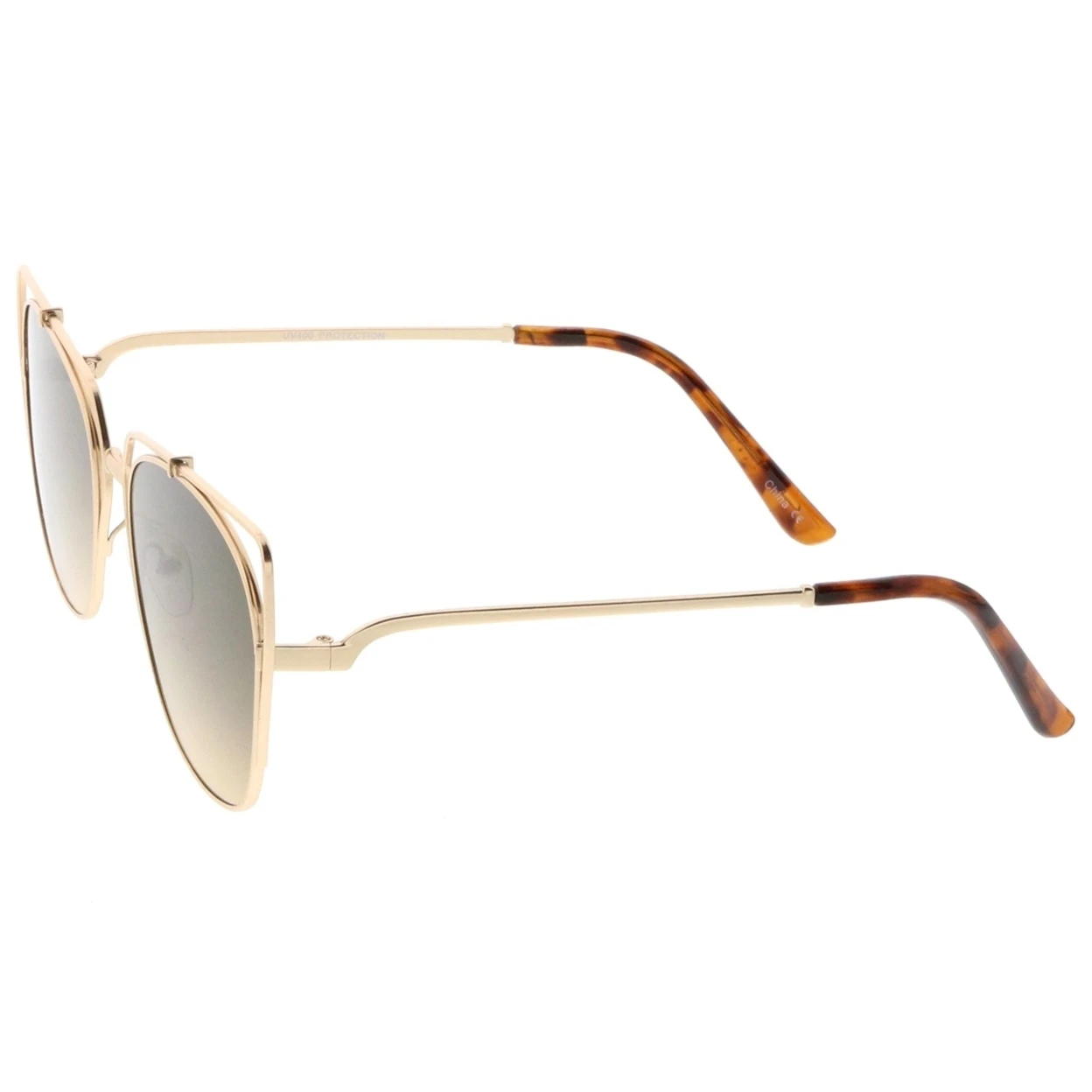 Женские открытые металлические солнцезащитные очки кошачий глаз с квадратными