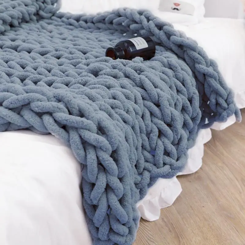 Soft Cotton Thick Yarn Fiber Velvet Hand Knitting Wool Crochet DIY Handmade Blanket | Дом и сад