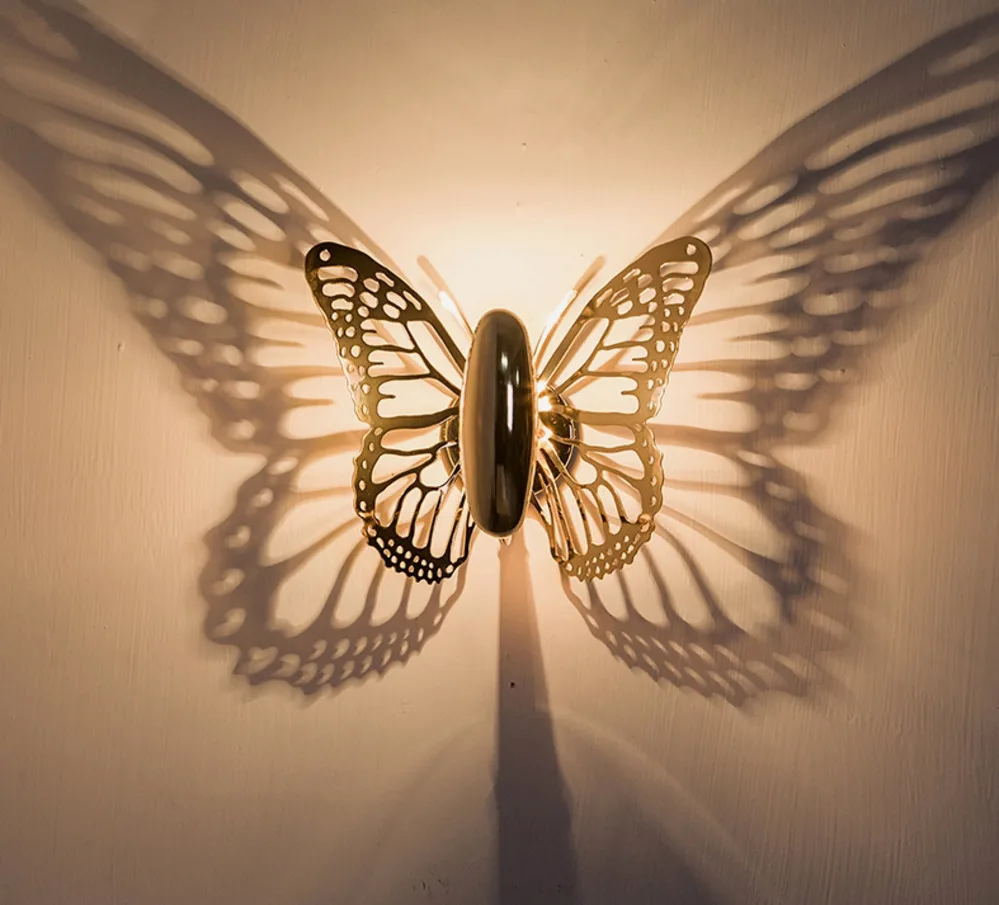 Новый Креативный светодиодный настенный светильник бабочка абажур проекция