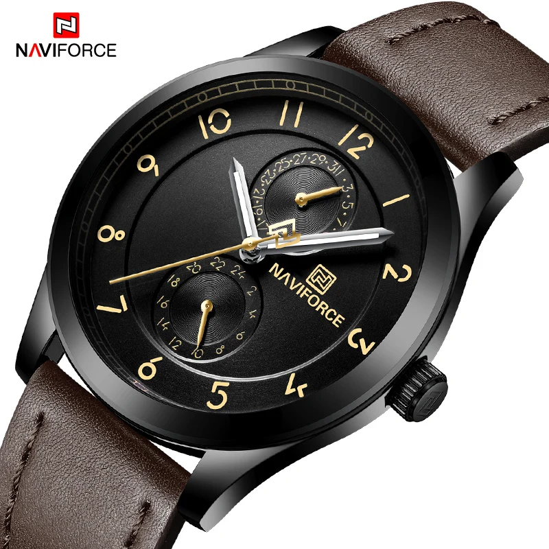 Топ Марка NAVIFORCE Для мужчин Творческий моды кварцевые наручные часы