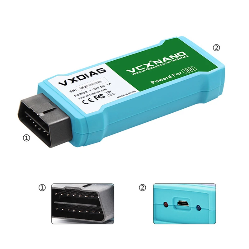 Автомобильный диагностический инструмент Vxdiag Vcx Nano для Land Rover 2 в 1 Wifi версия Sdd V155 |