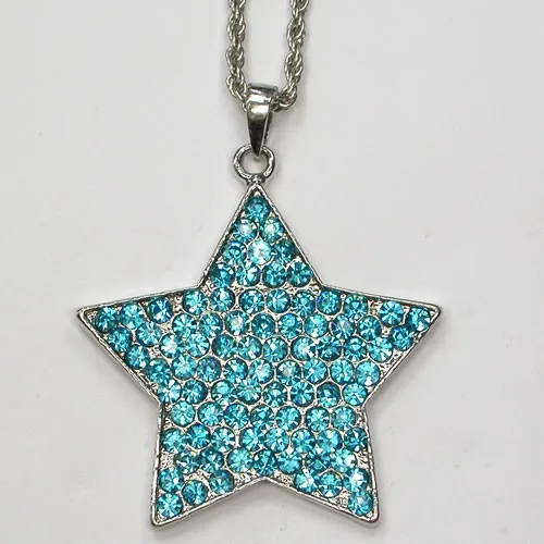 

Rhinestone Star Fashion Pendant Necklaces Chain Jewelry F390 R