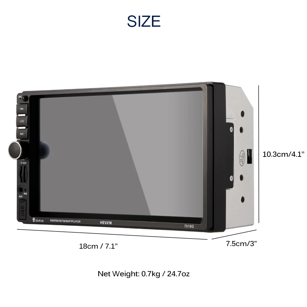 Onever Bluetooth автомобильный стерео цифровой In-Dash 2-Din GPS навигация аудио 7 дюймов с TF USB
