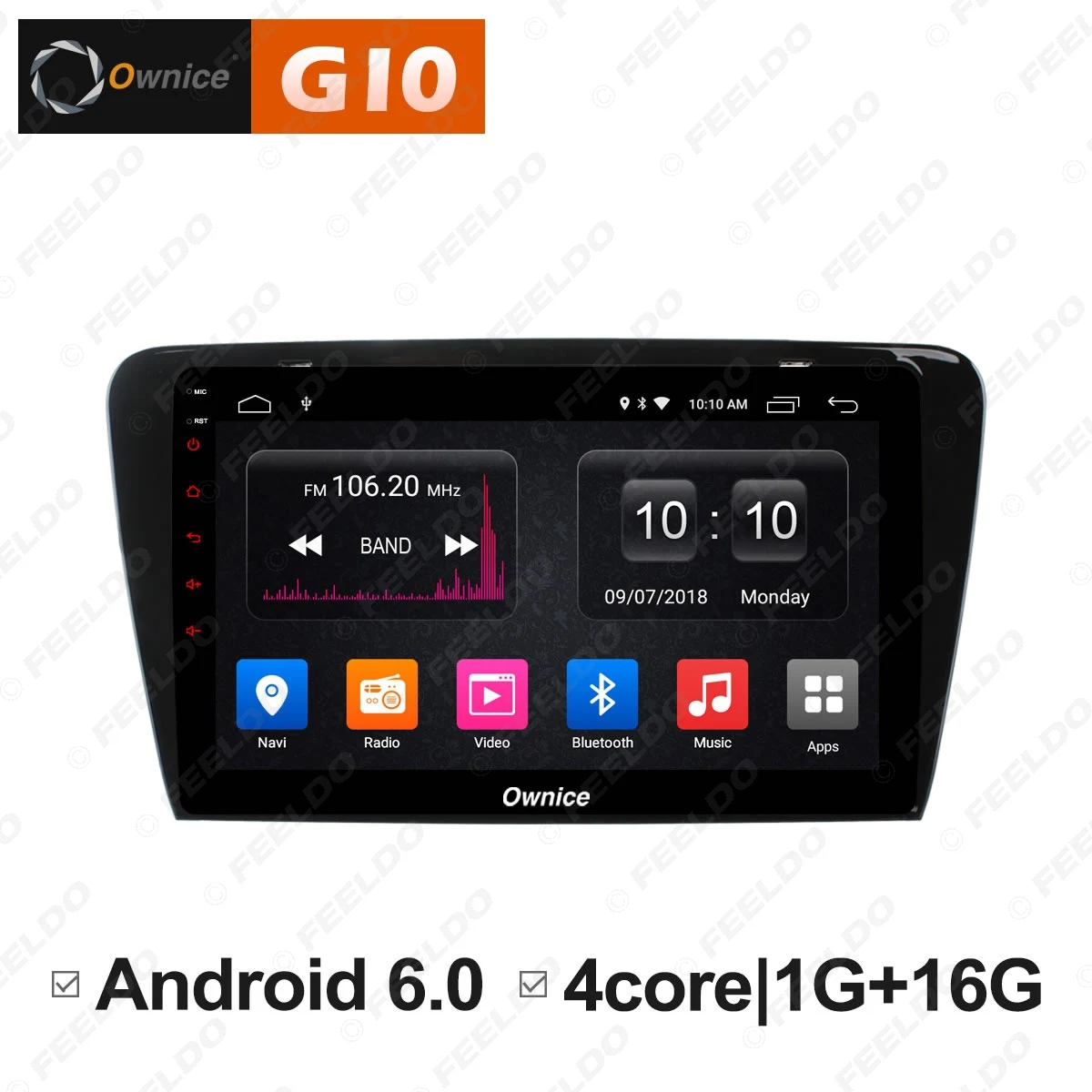 FEELDO 10 1 &quotAndroid 6 0 4 ядерный/DDR3 1G/16G/поддержка 4G ключ автомобильный медиаплеер для