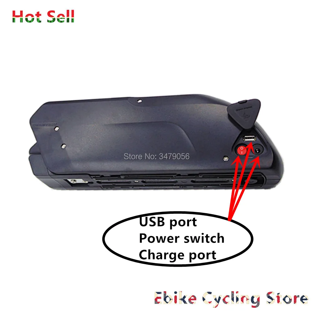 36 вольт маленький тигр акулы фара для электровелосипеда в Батарея е-байка 36В 10Ah