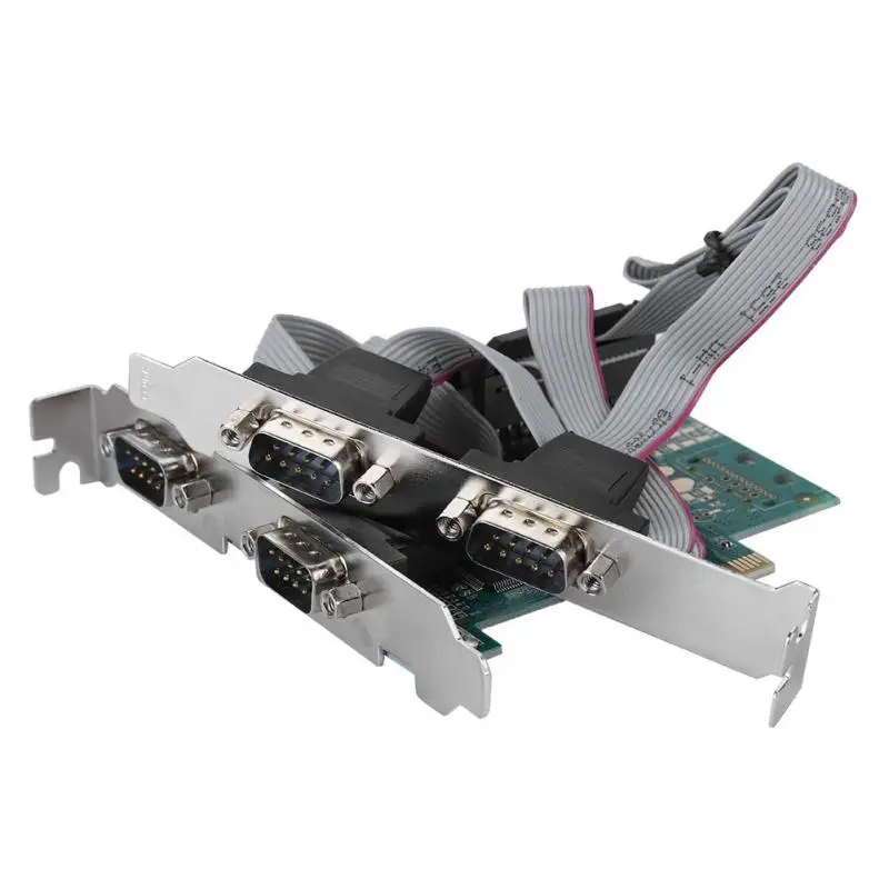 PCI E к RS232 4 портовый последовательный порт конвертер Экспресс контроллер адаптер
