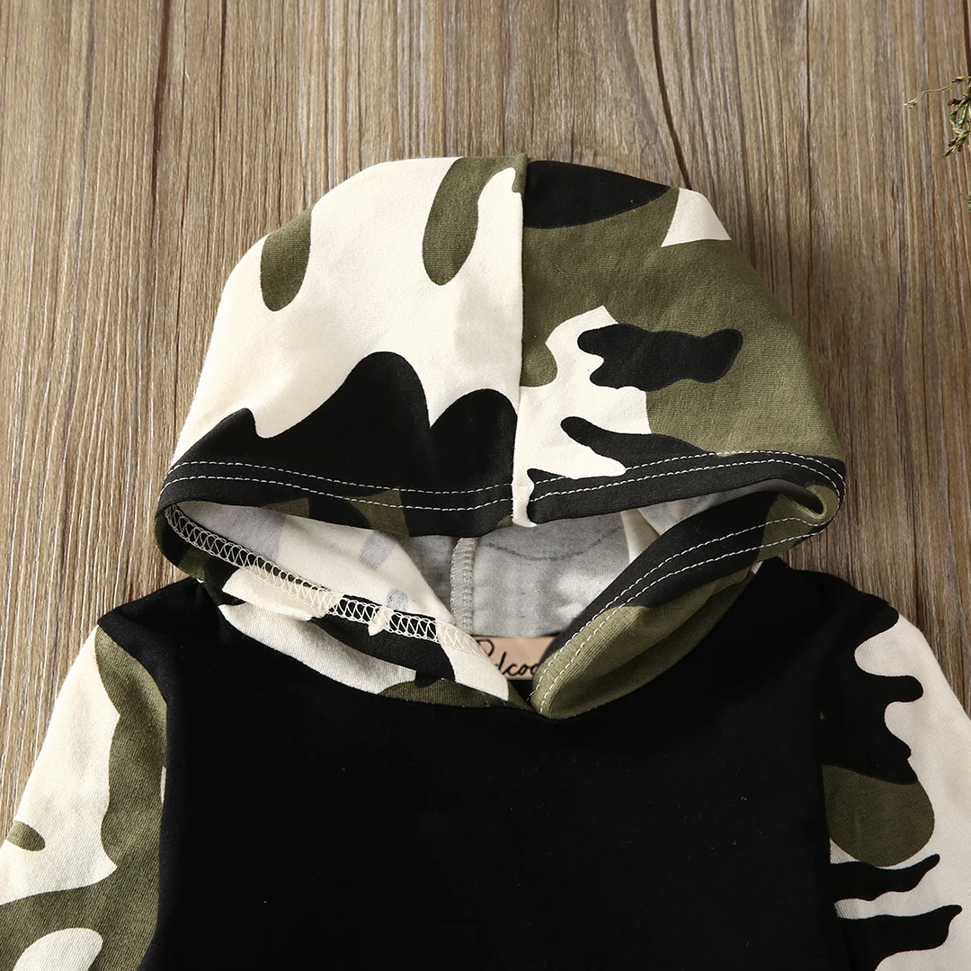 

2Pcs Fashion Boy Set 0-3Y Casual Toddler Baby Kids Boy Hooded Tops Pants Outfits Set Clothes