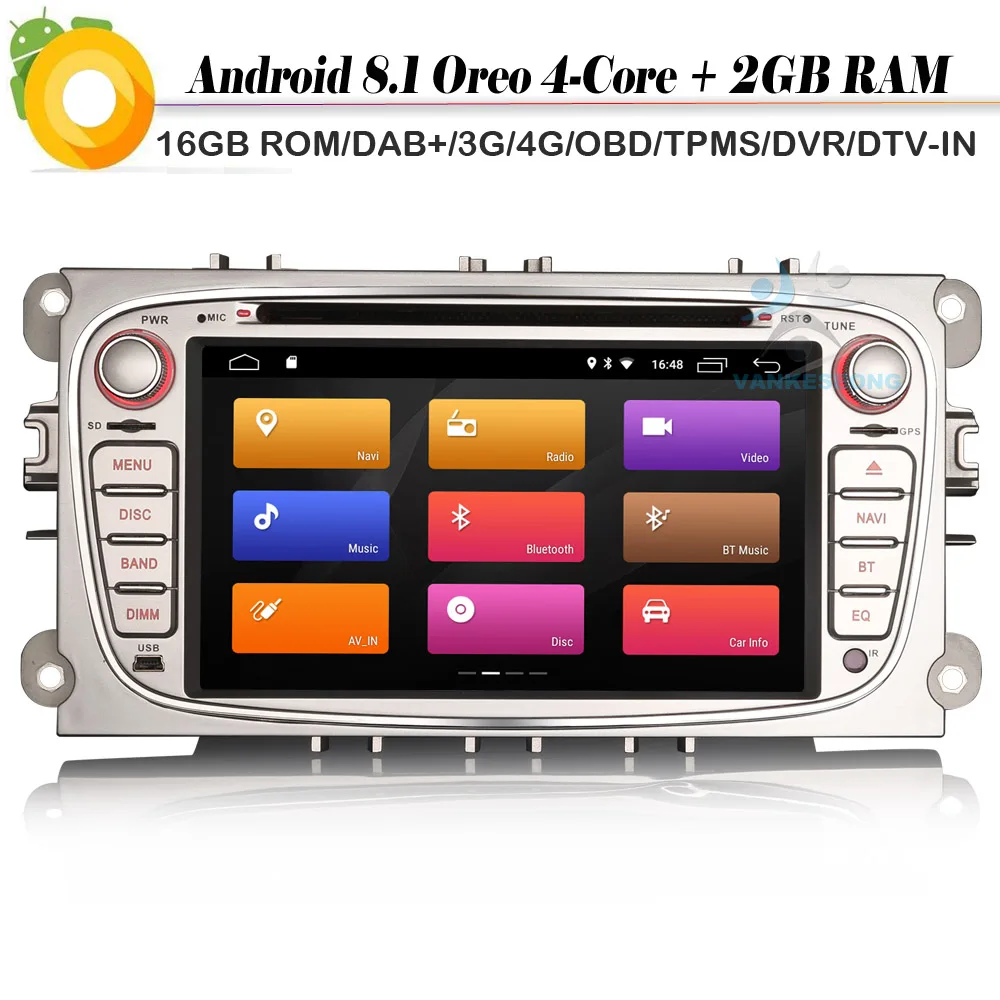 7 &quotчетырехъядерный Android 8 1 Авторадио DAB + автомобильный стерео GPS WiFi 4G радио CD BT DVR