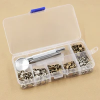 silver bronze rivets rivets tubular diy crafts leather repairing fixing tool kit double sided belts metal 120 set
