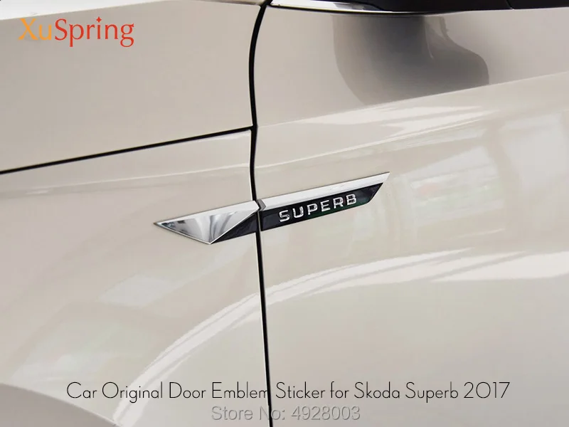 Для Skoda Superb 2015 2016 2017 2018 2019 эмблема на переднюю дверь автомобиля хромированная