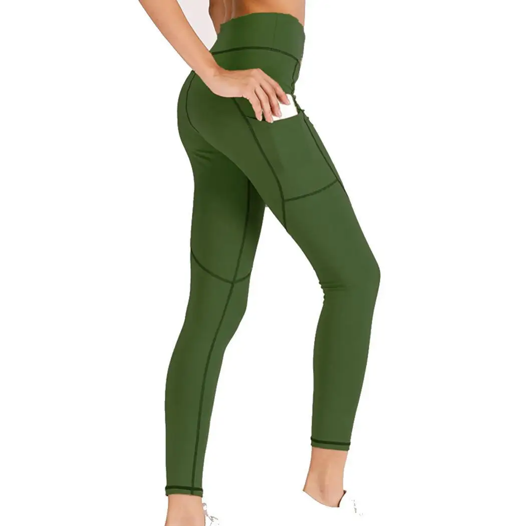 Женские повседневные однотонные узкие брюки с высокой талией и карманами