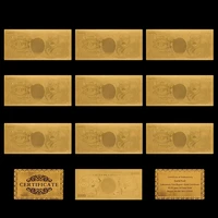 10pcslot japan gold banknotes 1000 yen replica paper money collection for home decorations