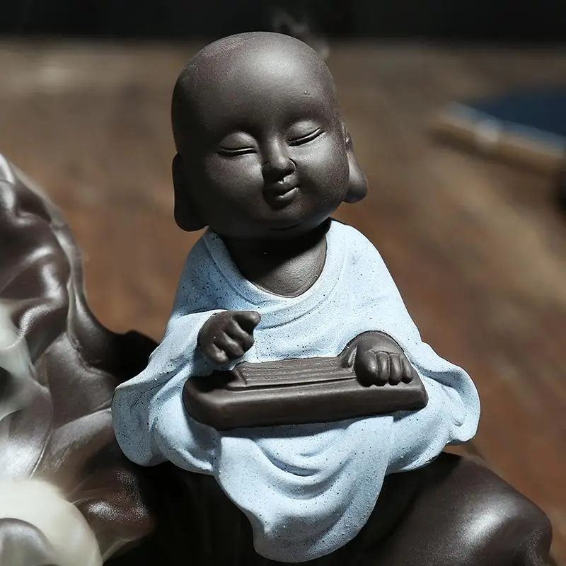 

Ceramic Incense Holder Buddha Lotus Incense Burner Stick Holder Censer Aroma Waterfall Smoke Backflow Incense Burner Home Decor