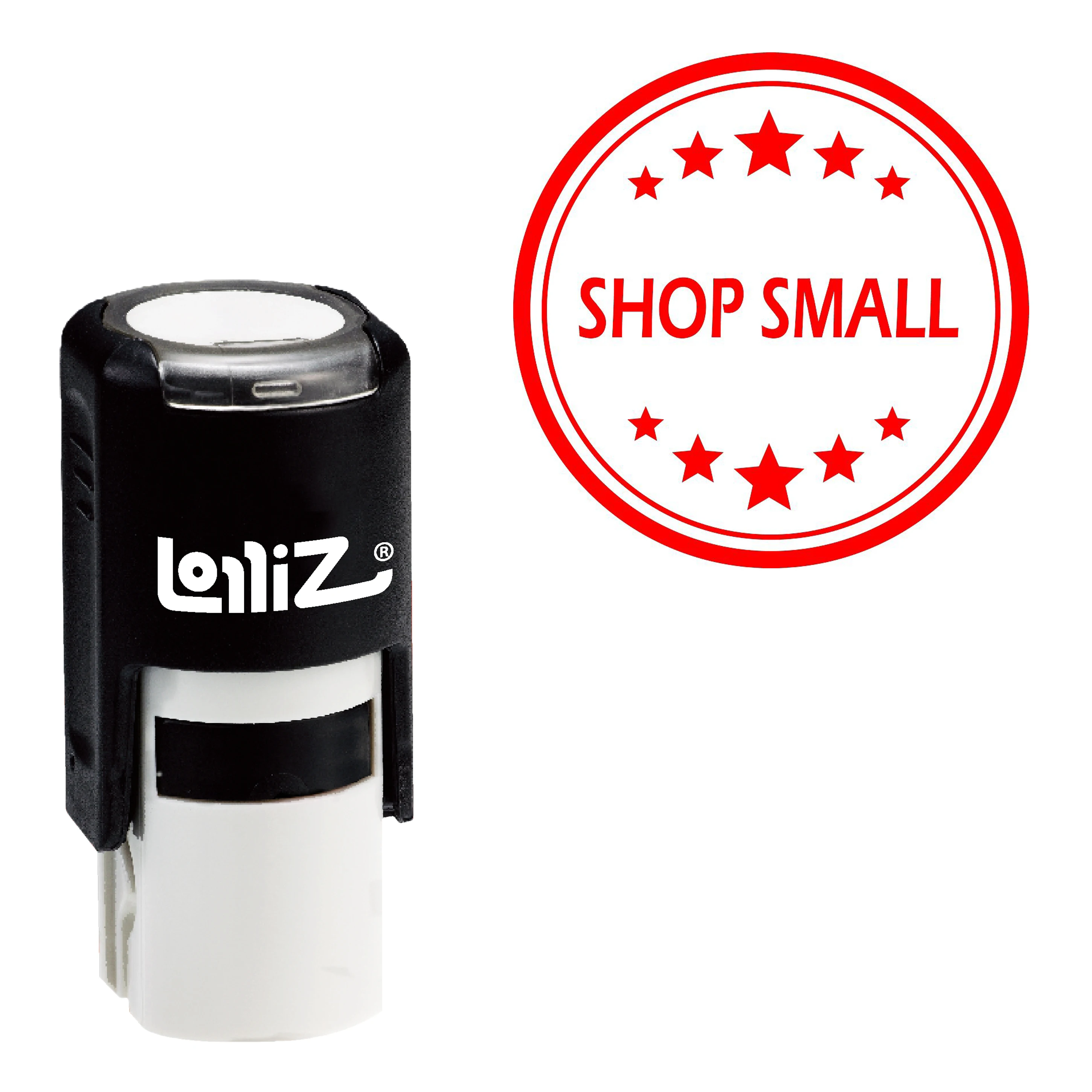

LolliZ Shop Small Round Office Stars One Line Self-Inking Stamp