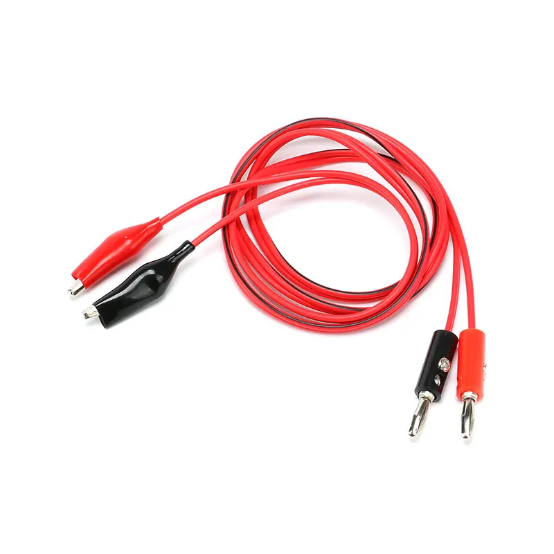 1Pair 1meter Red and Black Alligator Testing Cord Lead Clip to Banana Plug for Multimeter Test images - 6