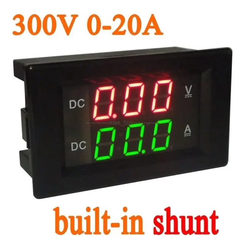 DC 0-300V 20A Shunt Dual display LED Digital Voltmeter Ammeter volt 12V 24V car | Электроника