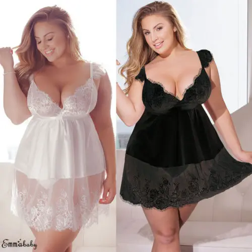 Женское нижнее белье размера плюс 5XL ночные рубашки одежда для сна кружевное