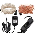 10 м20 м30 м светодиодный шнур сказочные огни плагин Свадебные вечерние рождественские украшения DC 12 В 2A адаптер питания ВеликобританияЕССШАAU ВКЛВЫКЛ