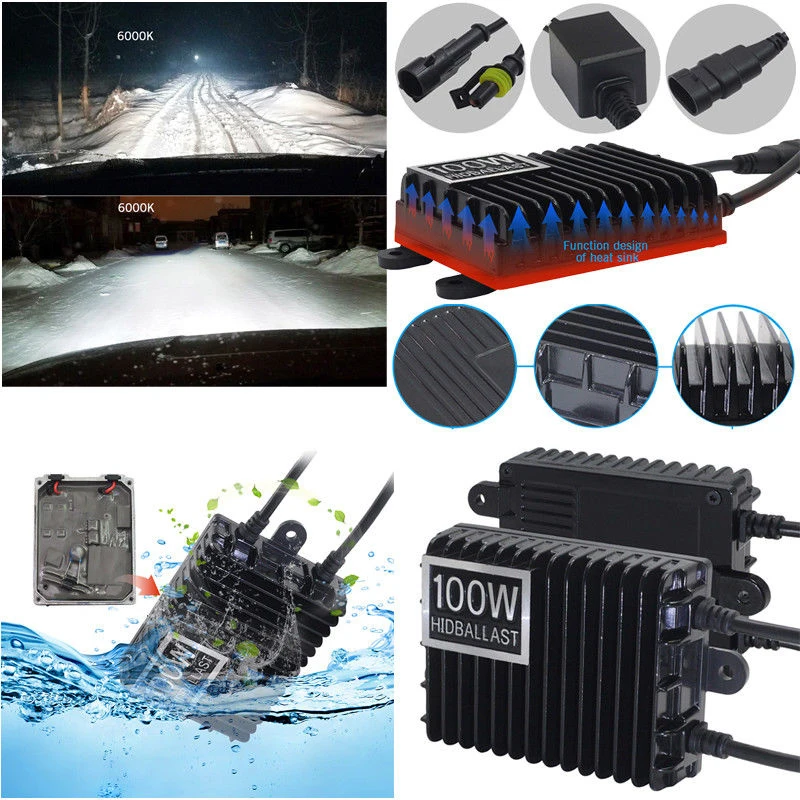 DUU 100W балласт HID ксеноновая лампочка 12V H1 H3 H7 H11 9005 9006 4300k 5000k 6000k 8000k Авто Xeno фар лампа
