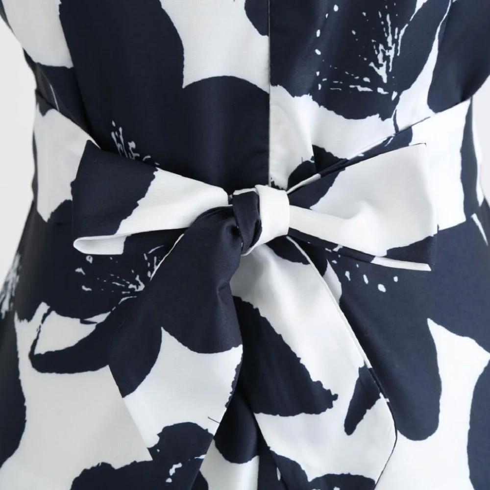 Женское винтажное платье без рукавов с цветочным принтом и О-образным вырезом