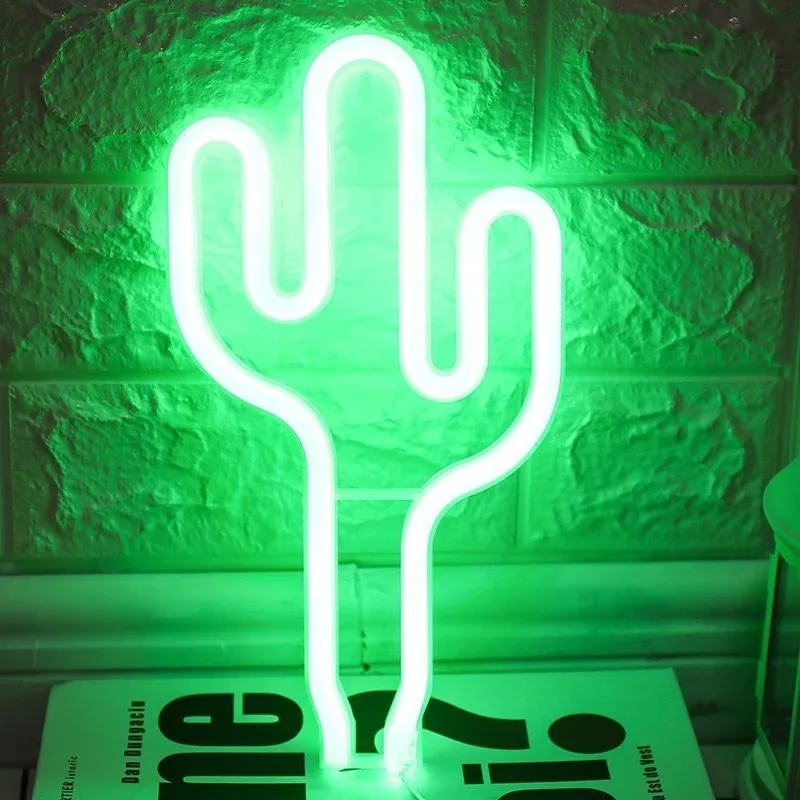 YHINT LED неоновые ночные светильники декоративные Фламинго кактус сердце Облака
