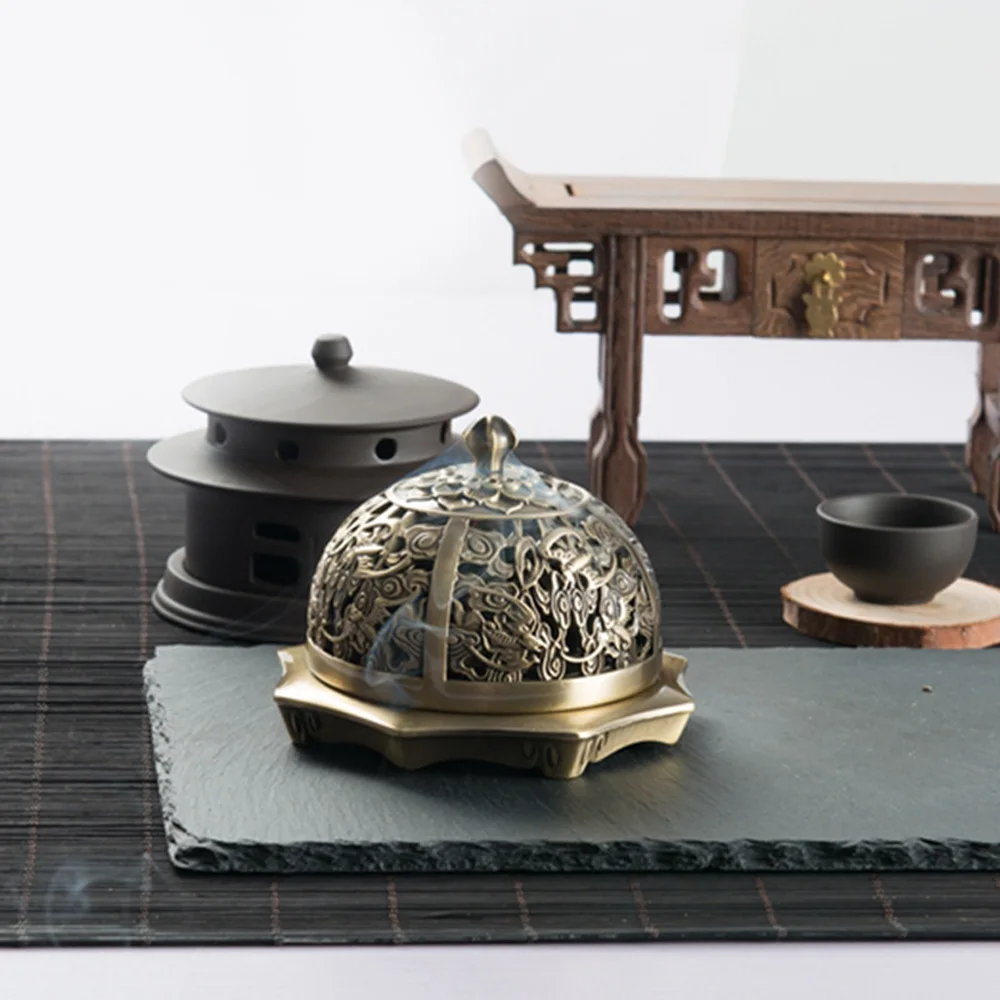 Ретро Античная имитация меди ремесло ладана катушки горелки держатель