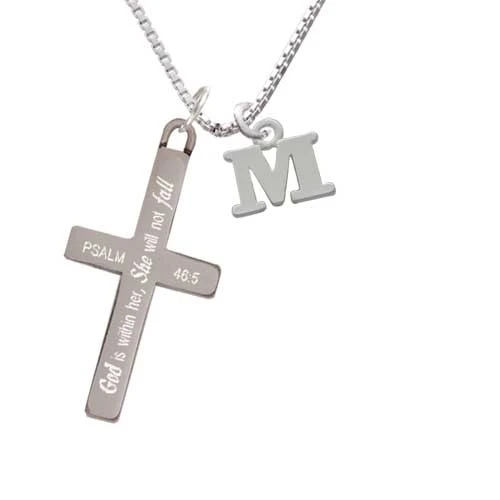 Маленький греческая буква-Mu--она не будет падать-крест ожерелье | Украшения и