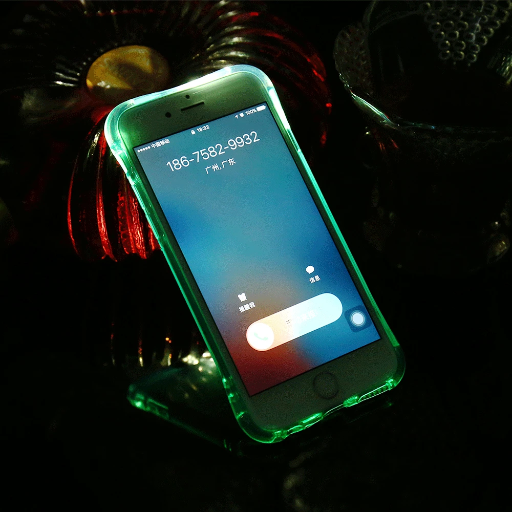 Чехол KISSCASE LED Flash для iPhone 5S 5 SE X прозрачный мягкий чехол из ТПУ с функцией вызова