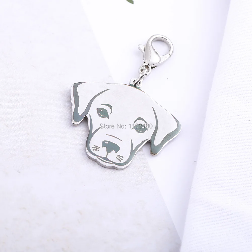 Etiqueta de identificaci&oacute;n personalizada para mascotas, etiqueta de acero inoxidable con grabado para perros, accesorios para Collar de mascotas, 12 unids/lote-3