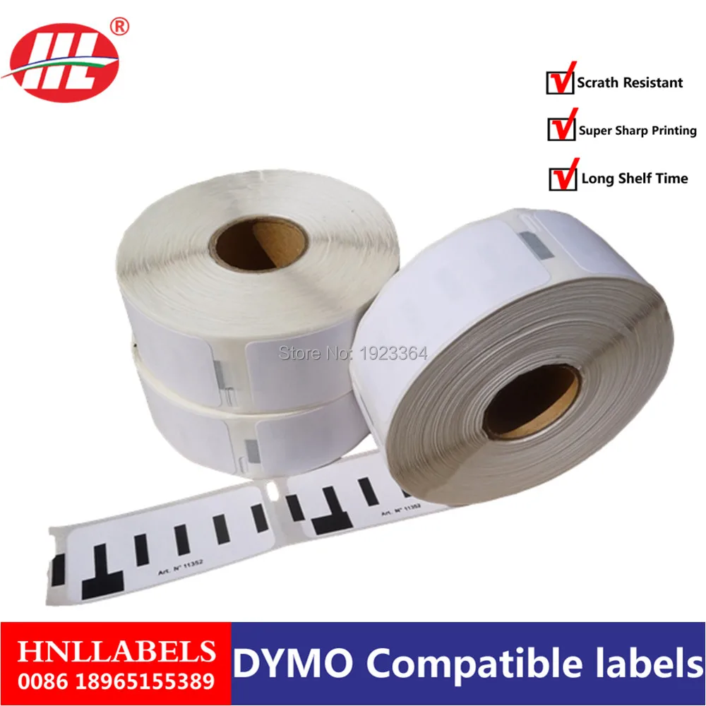 Совместимые с Dymo этикетки 11352 11252 54 мм x 25 500 этикеток в рулоне LabelWriter Turbo Twin 400