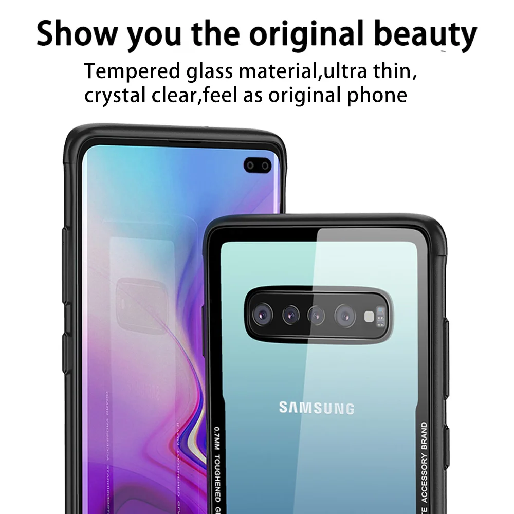 Чехол из закаленного стекла KISSCASE для Samsung Galaxy S10 LITE PLUS S10E прозрачные чехлы задняя