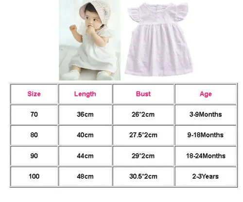 2019 Brand Toddler Infant Baby Girls Tutu Dresses Summer New White Solid Fly Sleeve Spotted Holiday Sundress Dress Clothes 3M-3Y | Детская