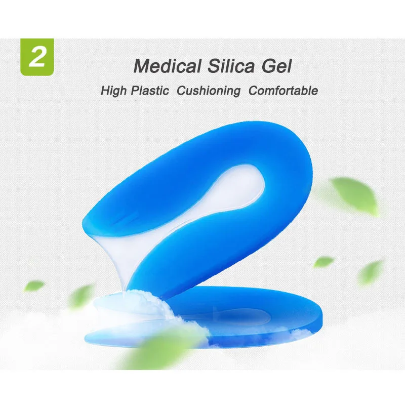 NEW U-shape Medical Silicone Gel Heel Cup Soft Cushioning Comfortable Foot Insert Pain Relief Support Shoe Insoles T0328SHE | Красота и