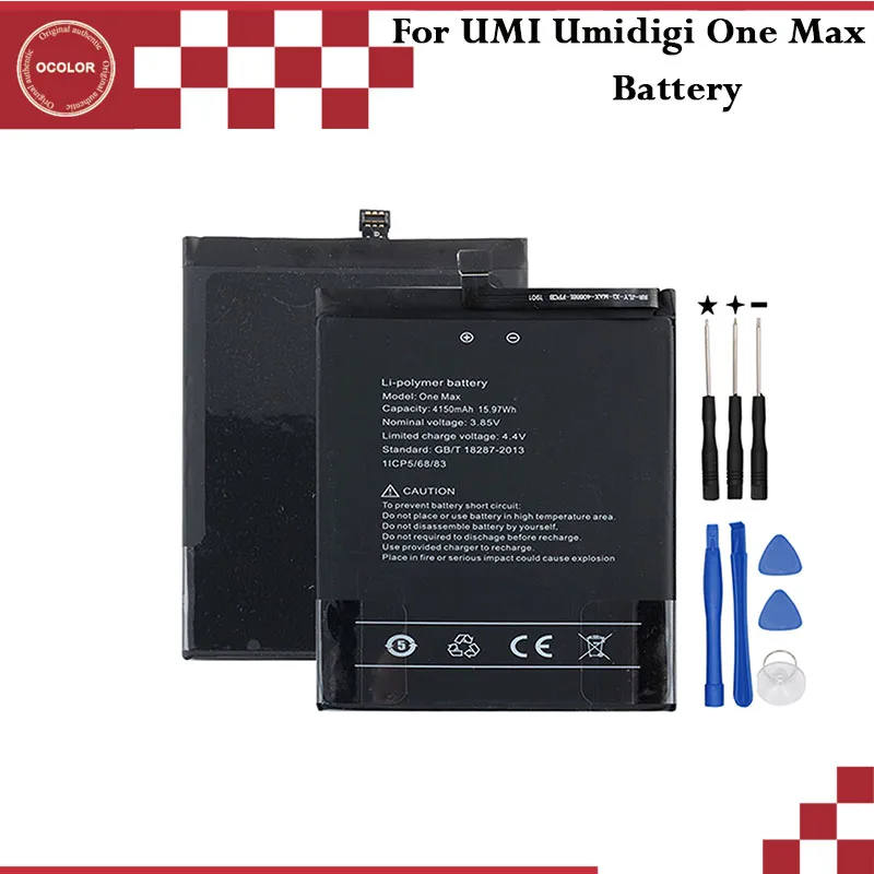 Ocolor для UMI Umidigi One Max батарея 4150 мАч запасная большой емкости + инструменты