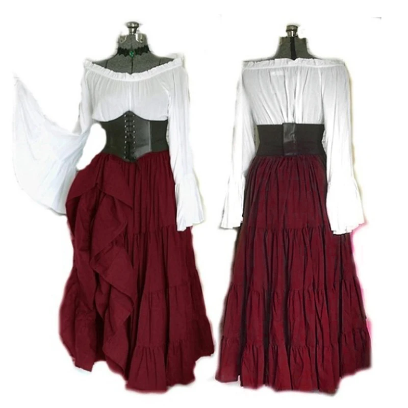 Женское винтажное стимпанк готическое викторианское средневековое платье с