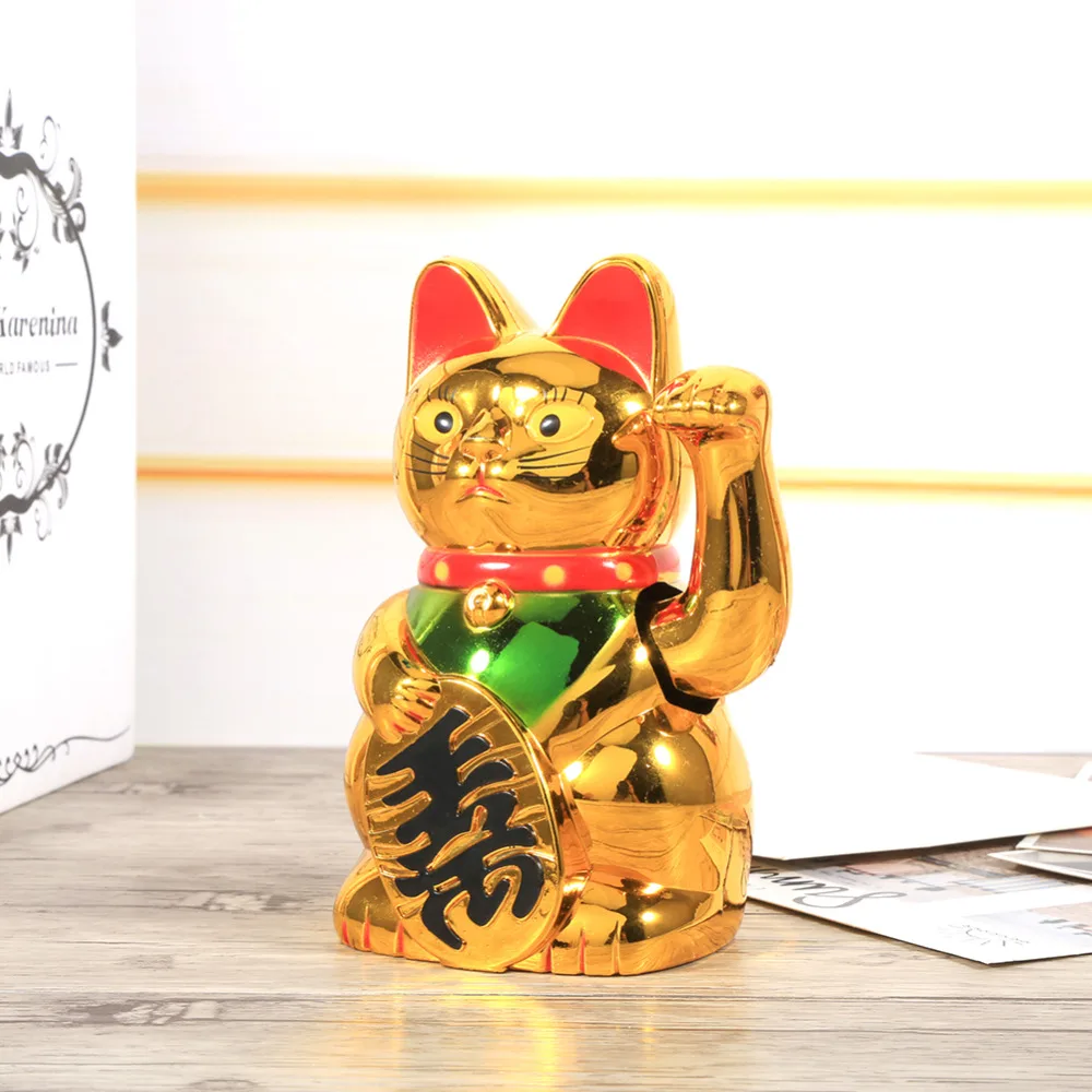 Китайская счастливая размахивающая кошка Zerodis Золотая рука кот фэн шуй