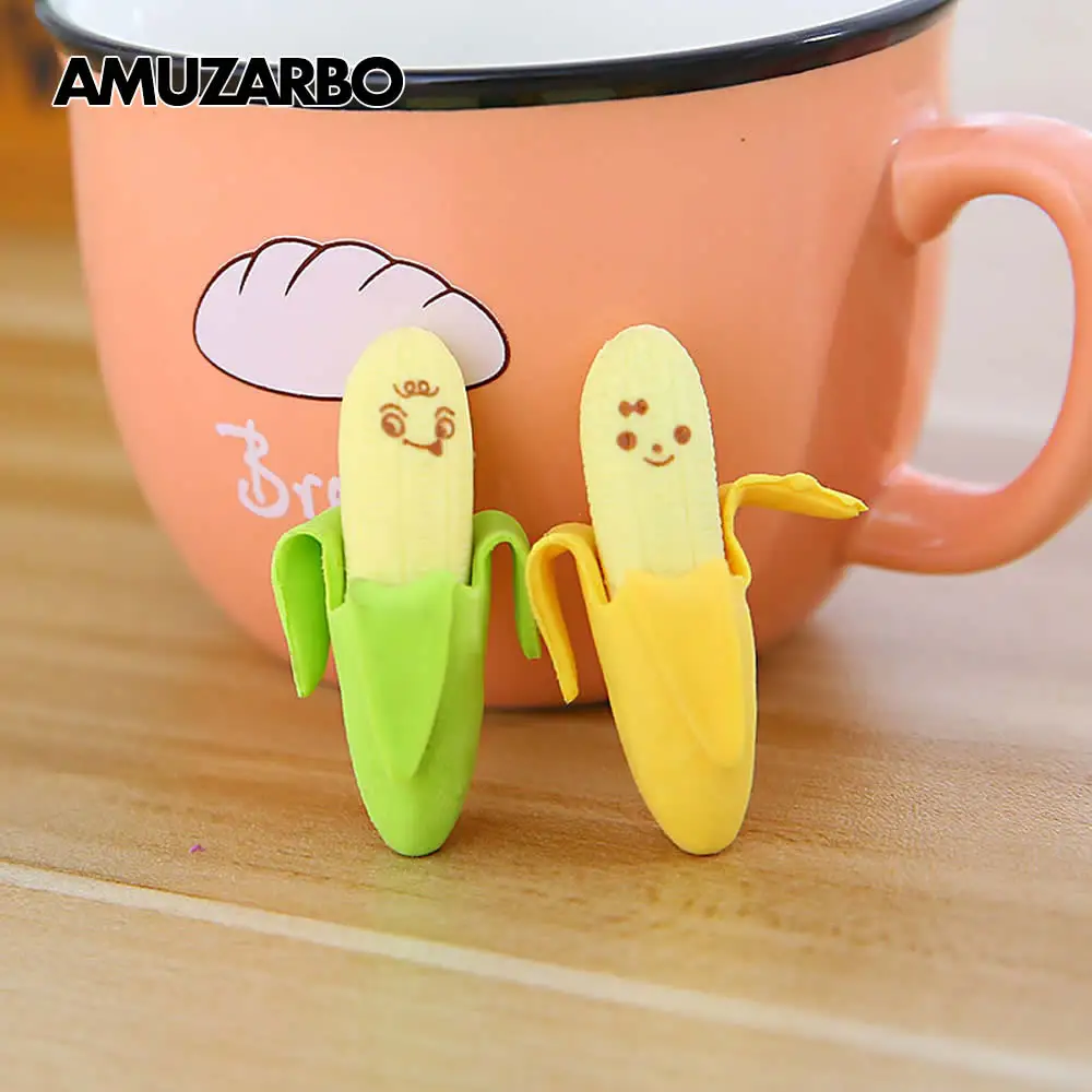 2 шт. креативный милый банановый карандаш ластик резиновый в виде фрукта новинка детские школьные