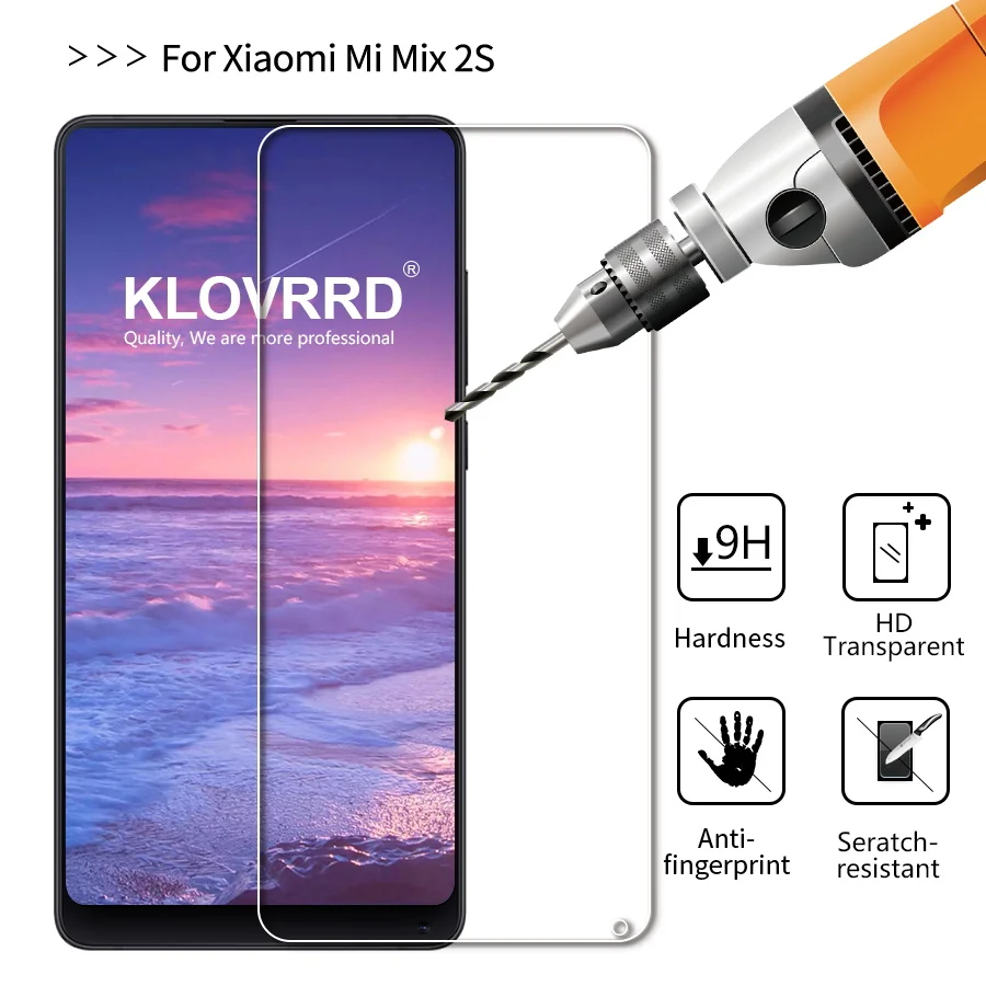 KLOVRRD 2.5D Закаленное стекло для Xiao mi x 2 S 9 H прозрачная защитная пленка с защитой от
