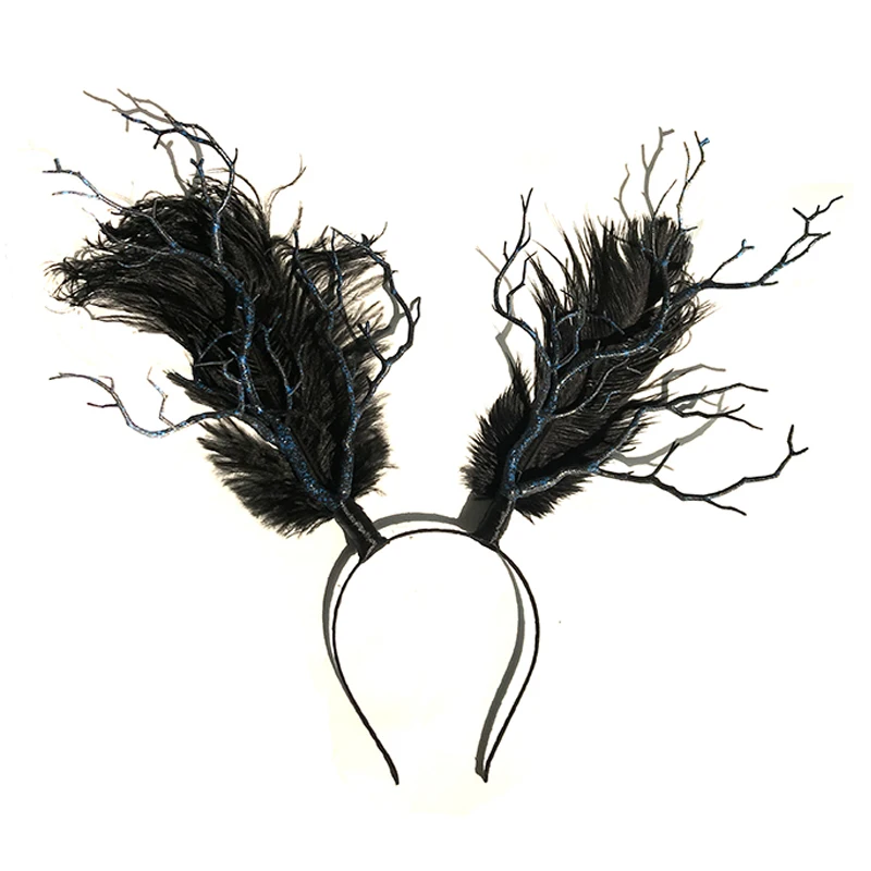 

Novelty Antler Feather Headband Party Photograph Headwear Christmas Decorations Show props Headwear gifts Accessories