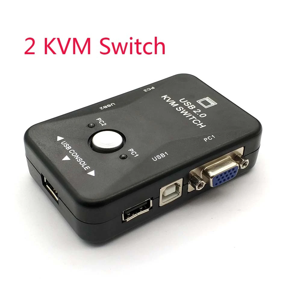 Новинка USB KVM переключатель 2 порта VGA 0 мышь клавиатура 1920*1440|Запасные части| |