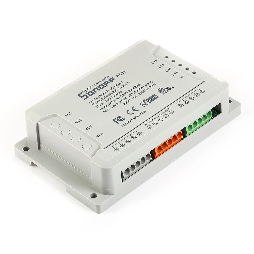 SONOFF 4CH Rev2 4 канальный беспроводной WiFi смарт переключатель независимый пульт