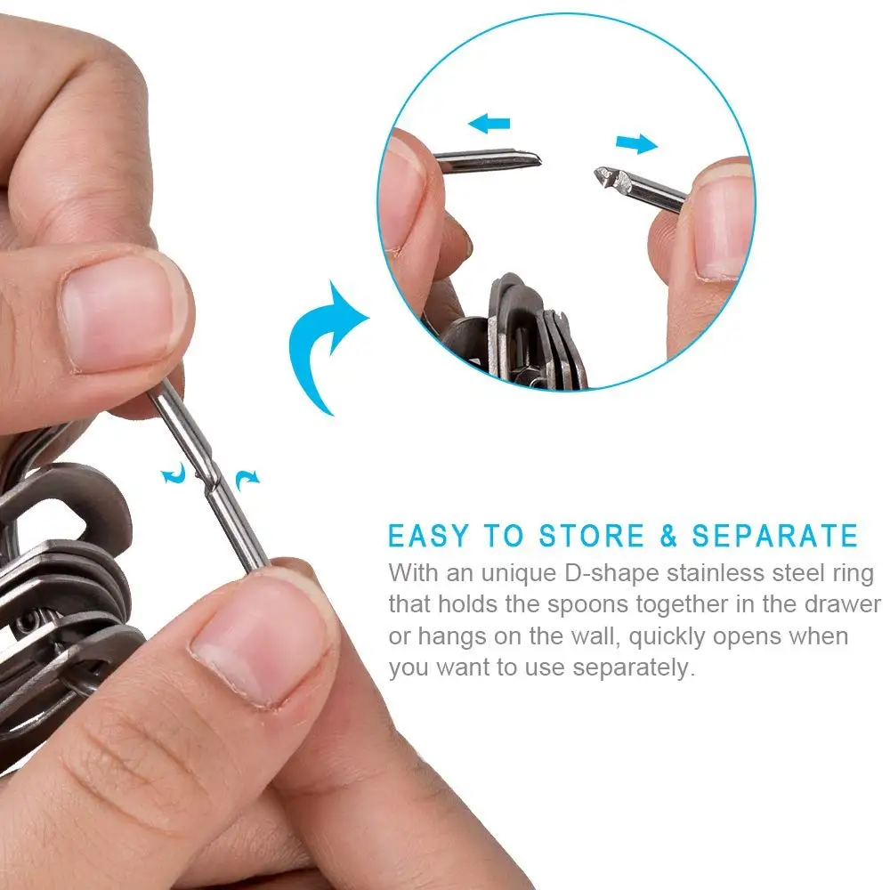 6 шт./компл. Складные мерные чашки и ложки из нержавеющей стали набор складных